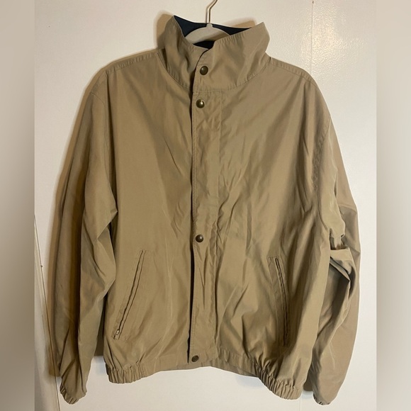 Men’s London Fog Lightweight Tan/Blue Jacket Size XL - Picture 2 of 8